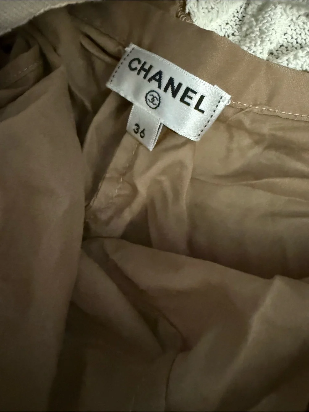 CHANEL Women’s Cream Knit Crochet Wide-Leg Trousers Cruise 25/26 NwoT